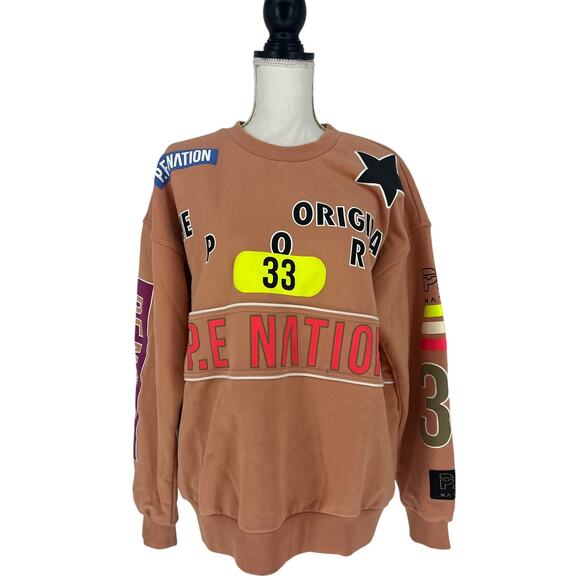 PE Nation Eastbrook Sweater in Coral Mid - Picture 2 of 15